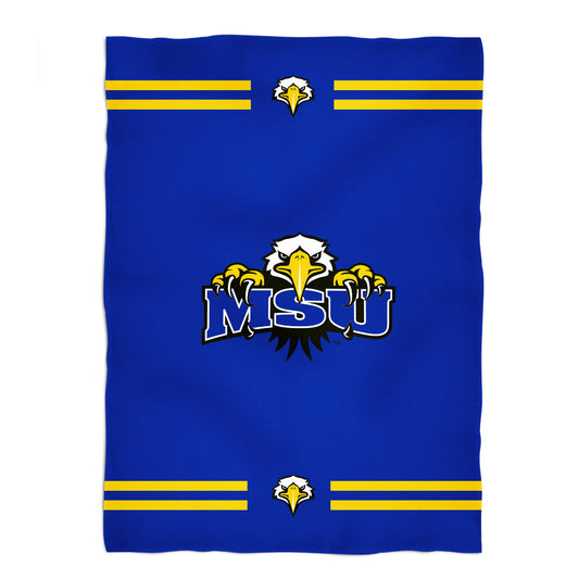 Morehead State Eagles Game Day Soft Premium Fleece Royal Throw Blanket 40 x 58 Logo and Stripes