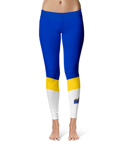 Morehead State Eagles Vive La Fete Game Day Collegiate Ankle Color Block Women Blue White Yoga Leggings