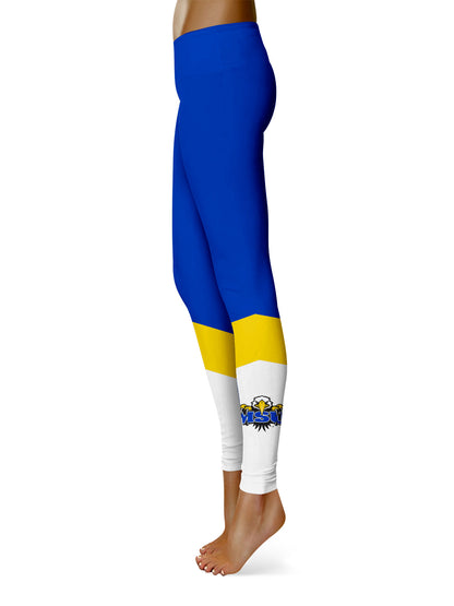 Morehead State Eagles Vive La Fete Game Day Collegiate Ankle Color Block Women Blue White Yoga Leggings