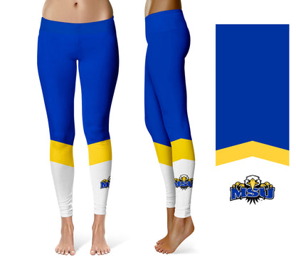 Morehead State Eagles Vive La Fete Game Day Collegiate Ankle Color Block Women Blue White Yoga Leggings