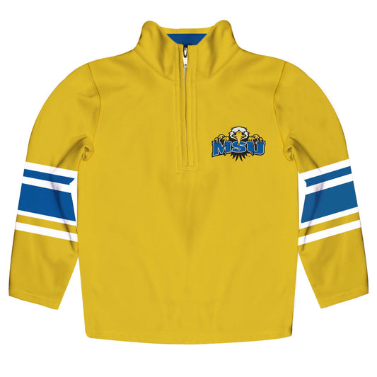 Morehead State Eagles Game Day Yellow Quarter Zip Pullover for Infants Toddlers by Vive La Fete