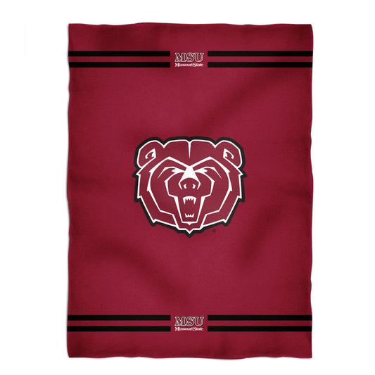 Missouri State Bears Game Day Soft Premium Fleece Maroon Throw Blanket 40 x 58 Logo and Stripes