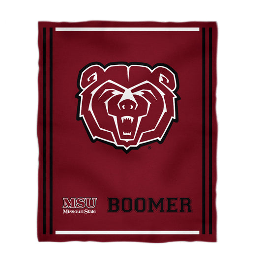 Missouri State Bears Kids Game Day Maroon Plush Soft Minky Blanket 36 x 48 Mascot