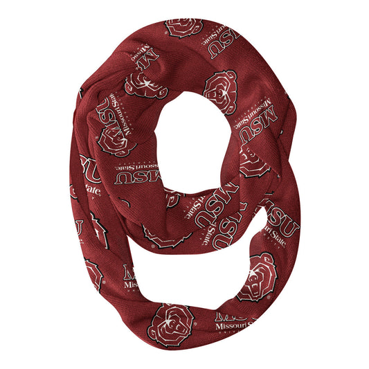 Missouri State Bears Vive La Fete Repeat Logo Game Day Collegiate Women Light Weight Ultra Soft Infinity Scarf