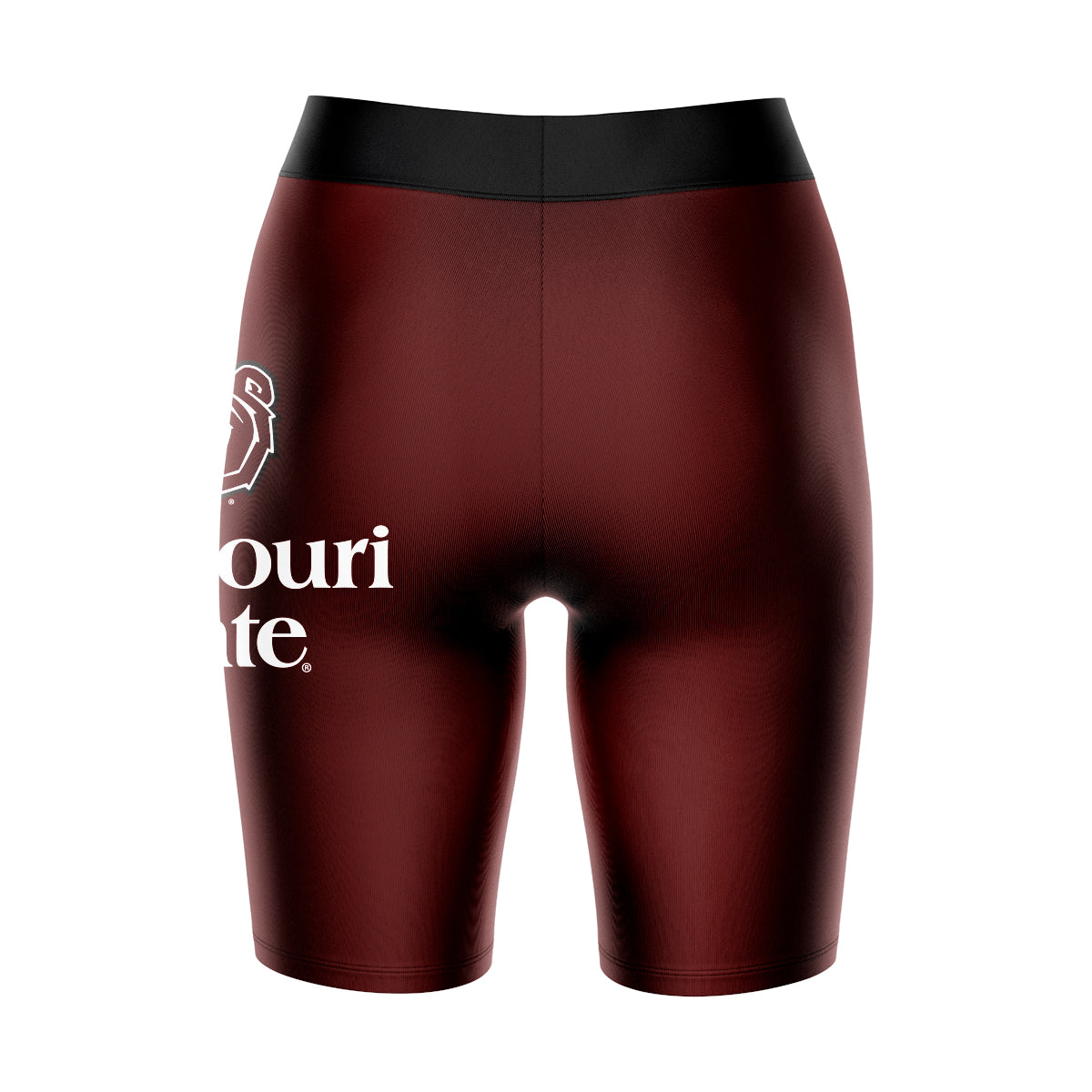 Missouri State Bears Vive La Fete Game Day Logo on Thigh and Waistband Maroon and Black Women Bike Short 9 Inseam