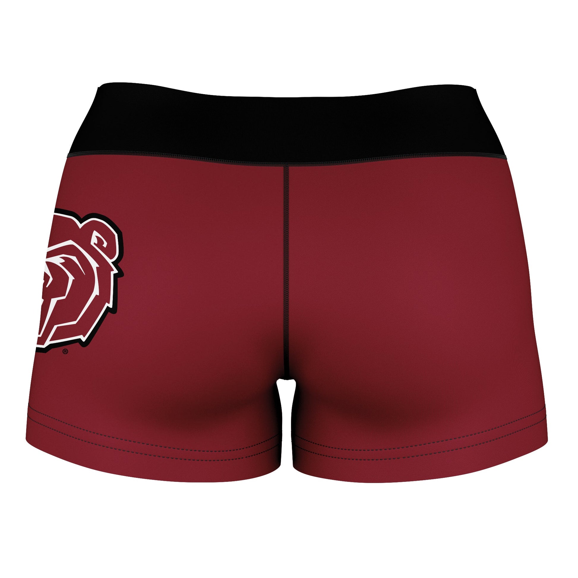 Missouri State Bears Vive La Fete Logo on Thigh & Waistband Maroon Black Women Yoga Booty Workout Shorts 3.75 Inseam - Vive La F̻te - Online Apparel Store