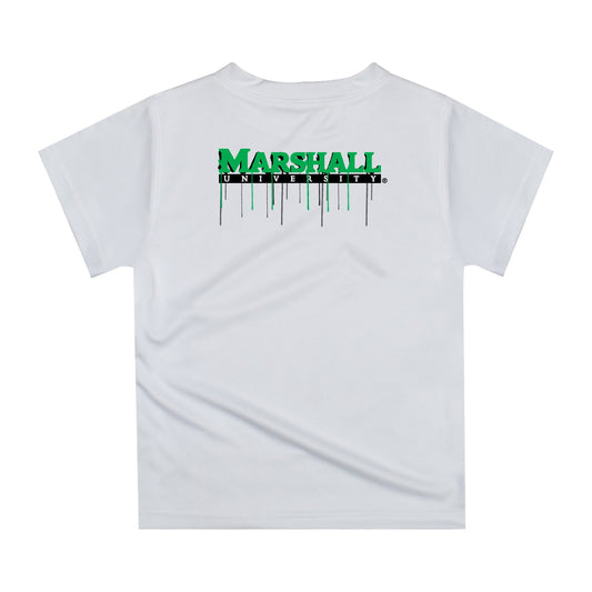 Mouseover Image, Marshall Thundering Herd MU Original Dripping Football Helmet White T-Shirt by Vive La Fete