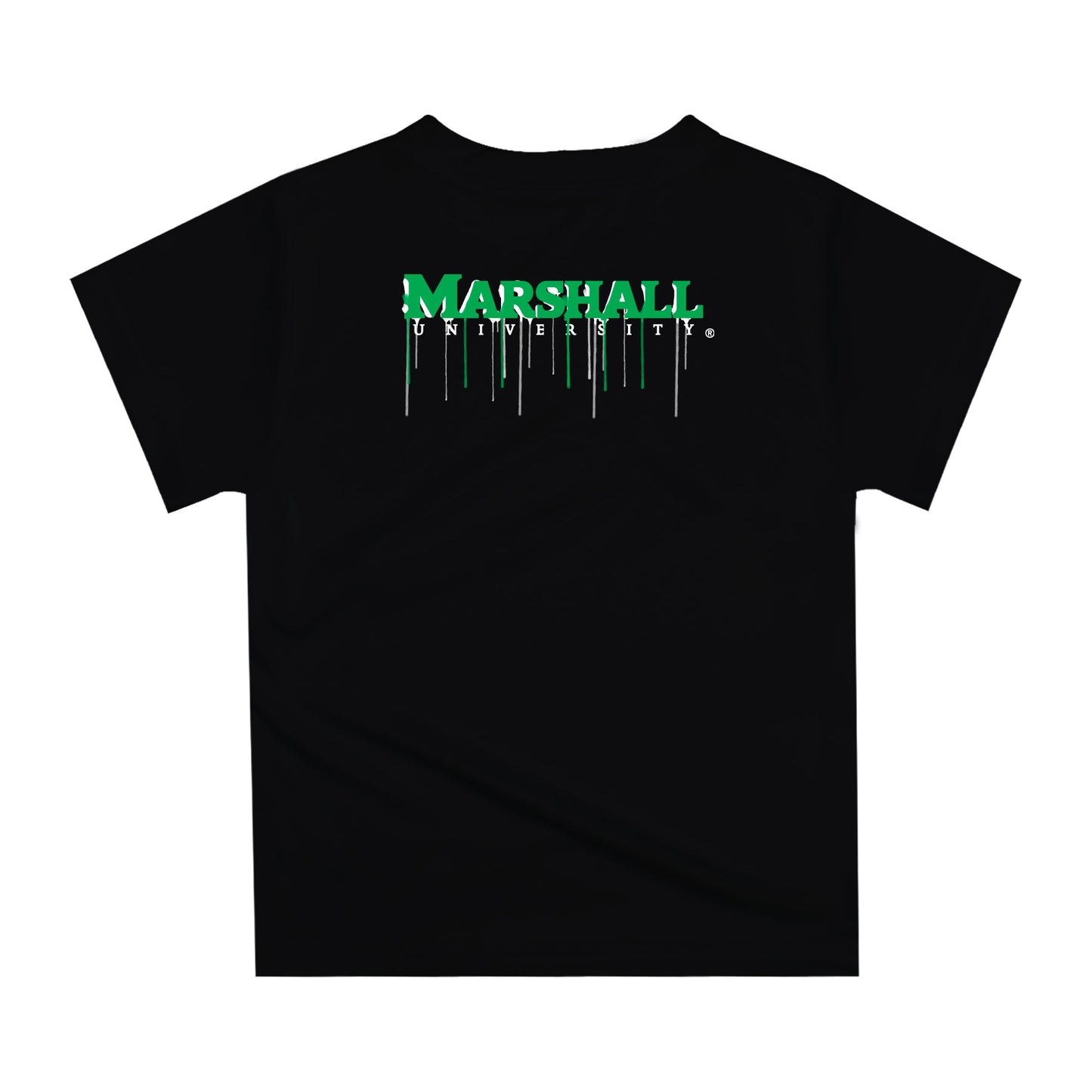 Marshall Thundering Herd MU Original Dripping Football Helmet Black T-Shirt by Vive La Fete