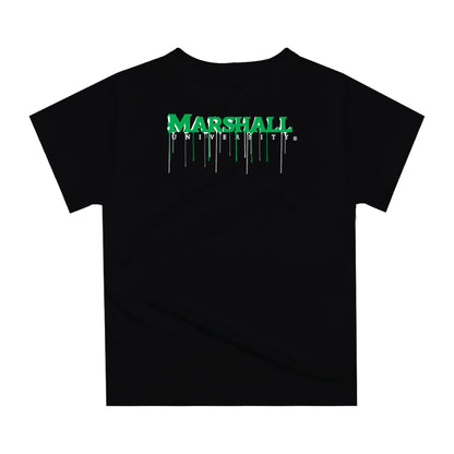 Marshall Thundering Herd MU Original Dripping Football Helmet Black T-Shirt by Vive La Fete