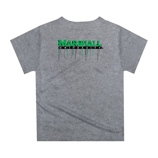 Mouseover Image, Marshall Thundering Herd MU Original Dripping Football Helmet Heather Gray T-Shirt by Vive La Fete
