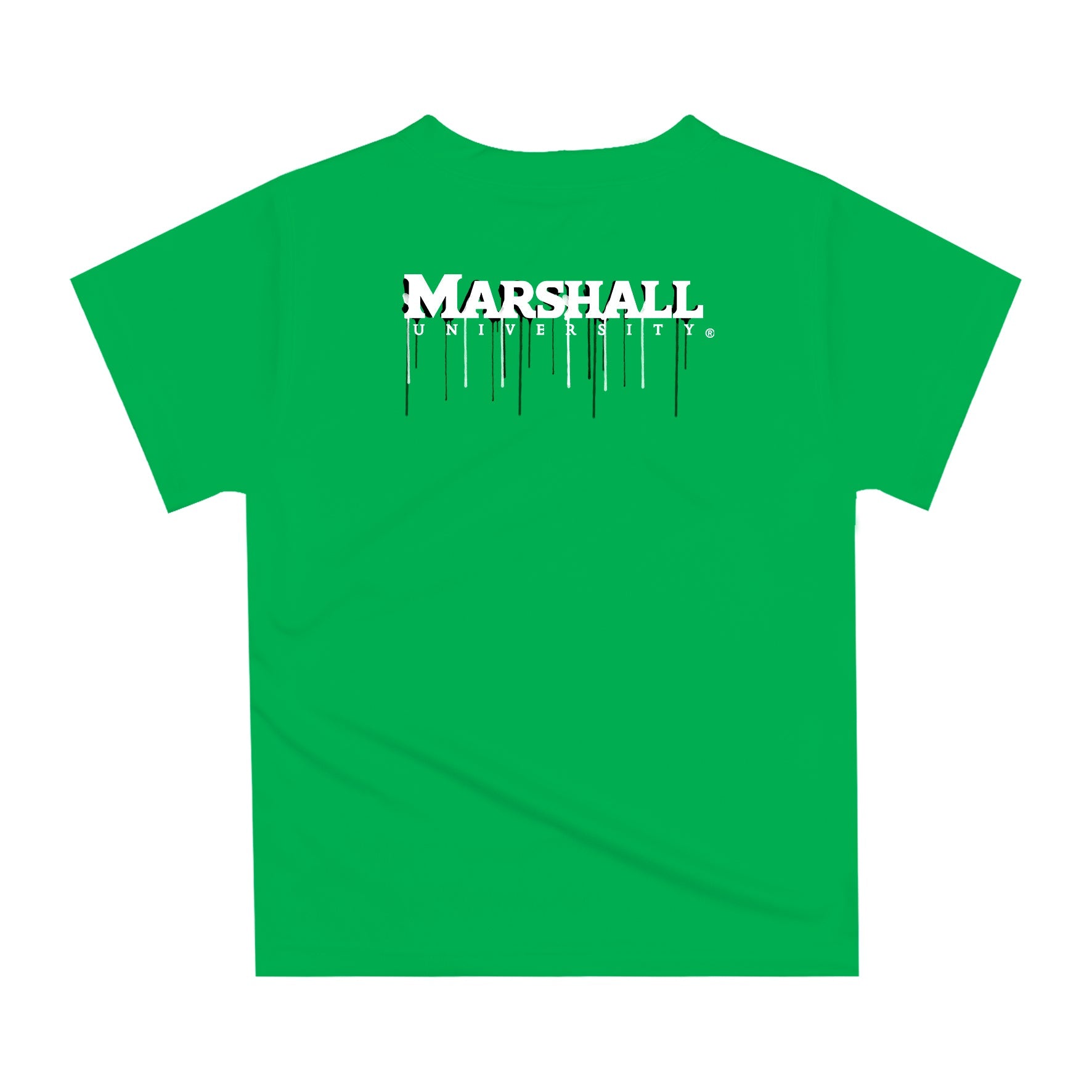 Marshall Thundering Herd MU Original Dripping Football Helmet Green T-Shirt by Vive La Fete