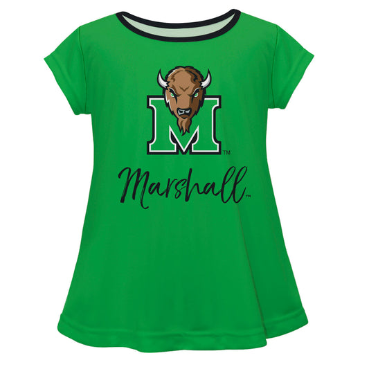 Marshall Thundering Herd MU Girls Game Day Short Sleeve Green Laurie Top by Vive La Fete