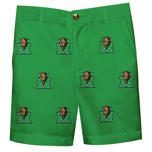 Marshall Thundering Herd MU Boys Game Day Green Structured Shorts