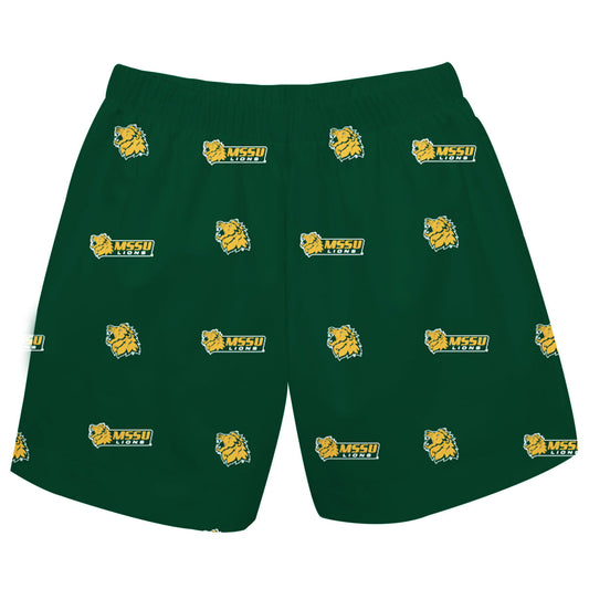 Missouri Southern Lions MSSU Boys Game Day Elastic Waist Classic Play Green Pull On Shorts