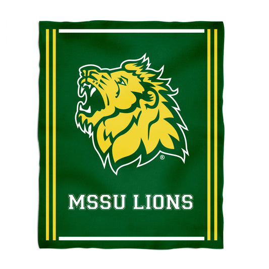 Missouri Southern State University Lions MSSU Kids Game Day Green Plush Soft Minky Blanket 36 x 48 Mascot