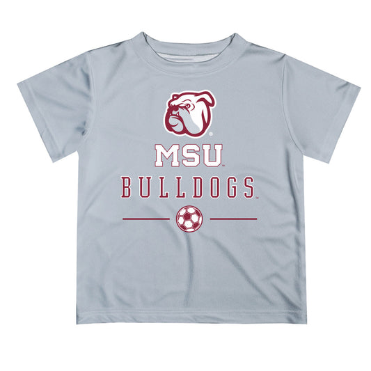 Mississippi State Bulldogs Vive La Fete Soccer V1 Gray Short Sleeve Tee Shirt