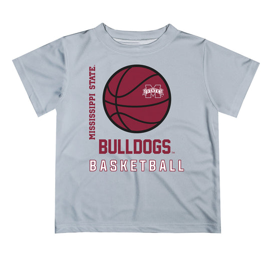 Mississippi State Bulldogs Vive La Fete Basketball V1 Gray Short Sleeve Tee Shirt