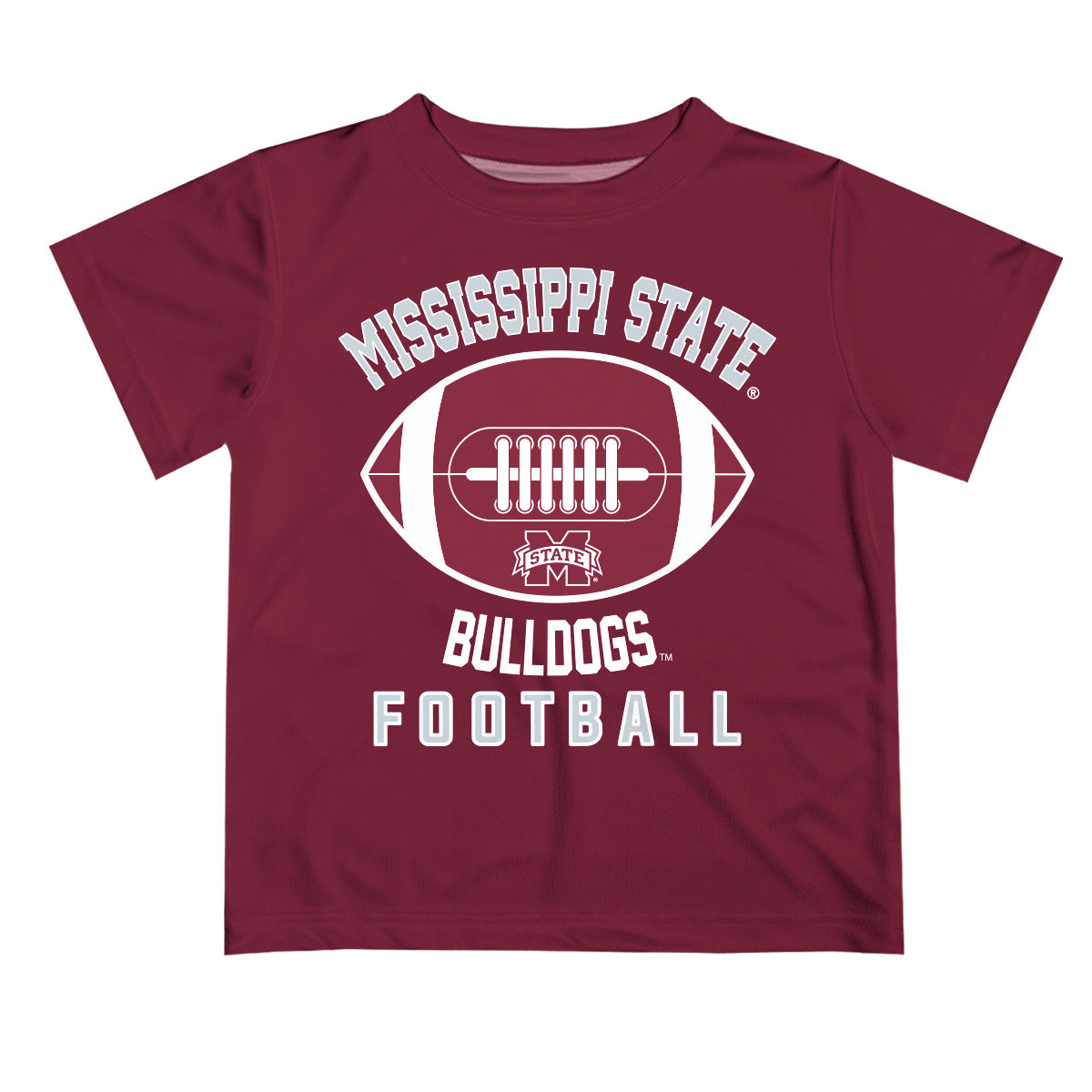 Mississippi State Bulldogs Vive La Fete Football V2 Maroon Short Sleeve Tee Shirt