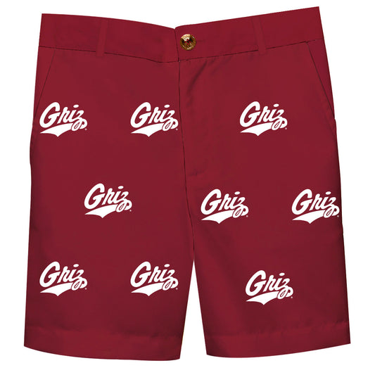 University of Montana Grizzlies Boys Game Day Maroon Structured Shorts