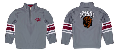Montana Grizzlies UMT Game Day Gray Quarter Zip Pullover for Infants Toddlers by Vive La Fete