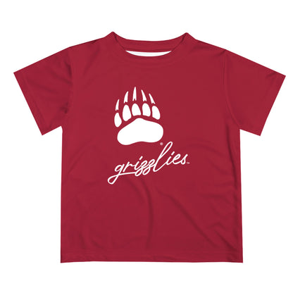 Montana Grizzlies UMT Vive La Fete Script V1 Maroon Short Sleeve Tee Shirt