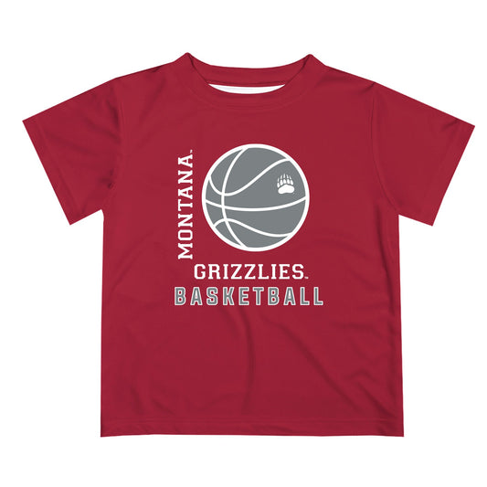 Montana Grizzlies UMT Vive La Fete Basketball V1 Maroon Short Sleeve Tee Shirt