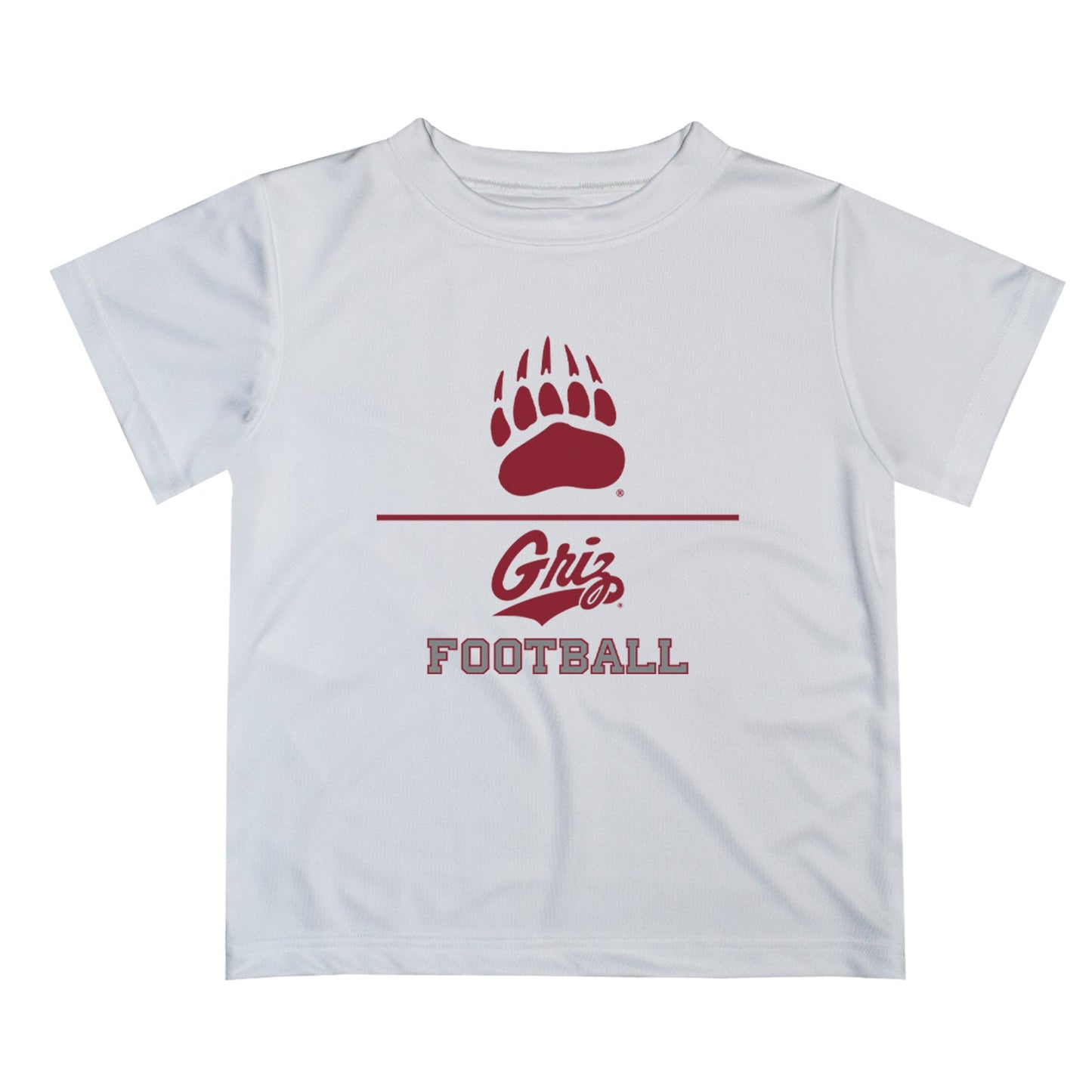 Montana Grizzlies UMT Vive La Fete Football V1 White Short Sleeve Tee Shirt