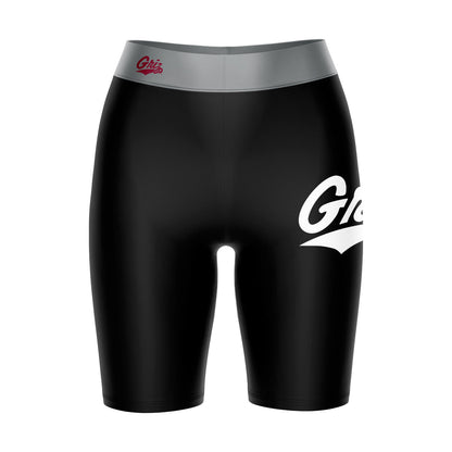 Montana Grizzlies UMT Vive La Fete Game Day Logo on Thigh and Waistband Black and Gray Women Bike Short 9 Inseam