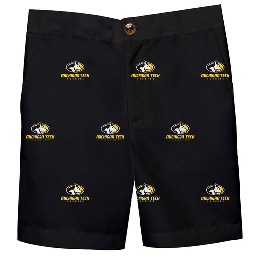 Michigan Tech Huskies MTU Boys Game Day Black Structured Shorts
