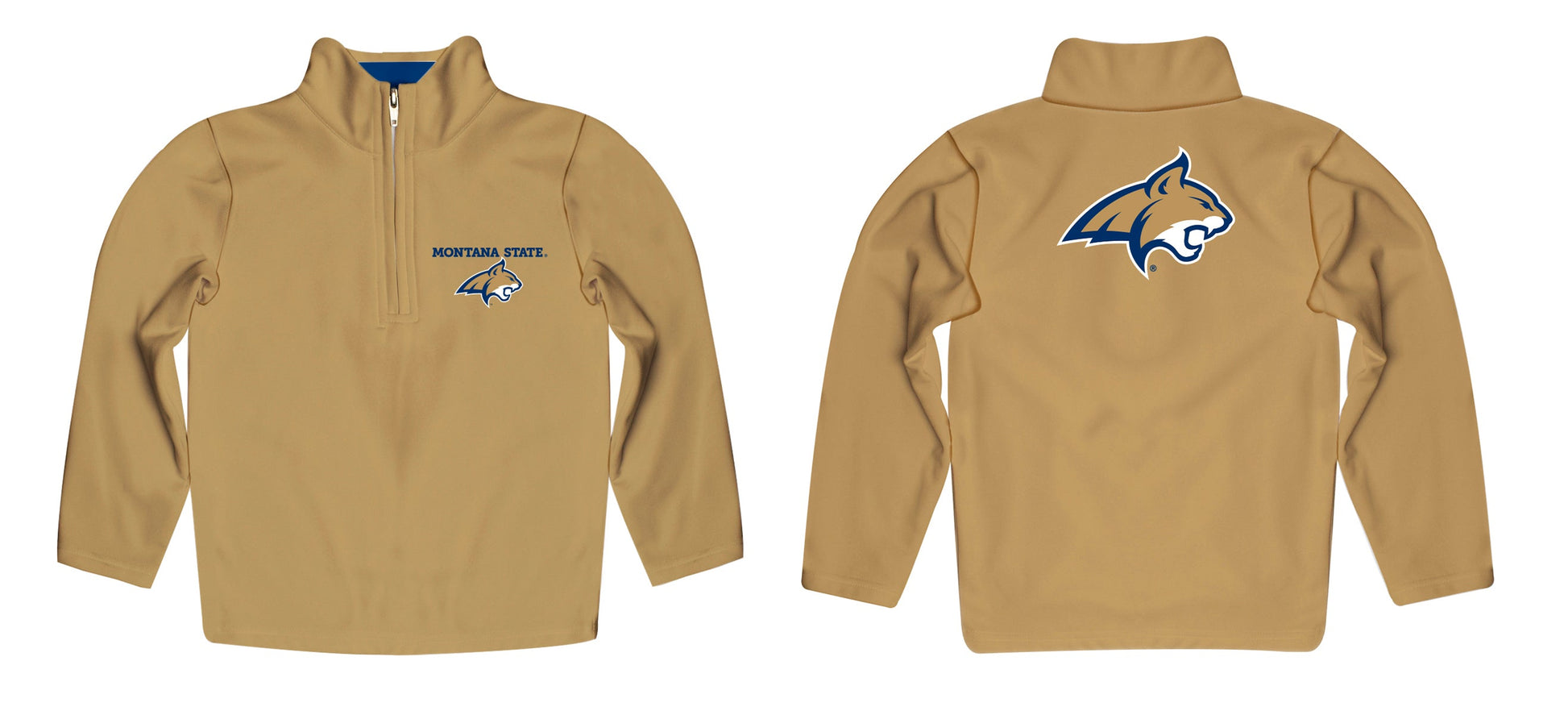 Montana State Bobcats Game Day Solid Gold Quarter Zip Pullover for Infants Toddlers by Vive La Fete