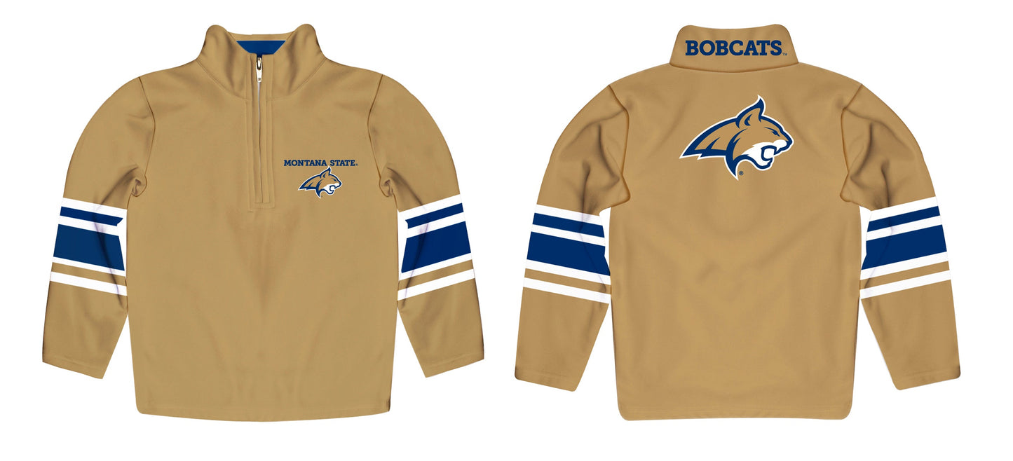 Montana State Bobcats Game Day Gold Quarter Zip Pullover for Infants Toddlers by Vive La Fete