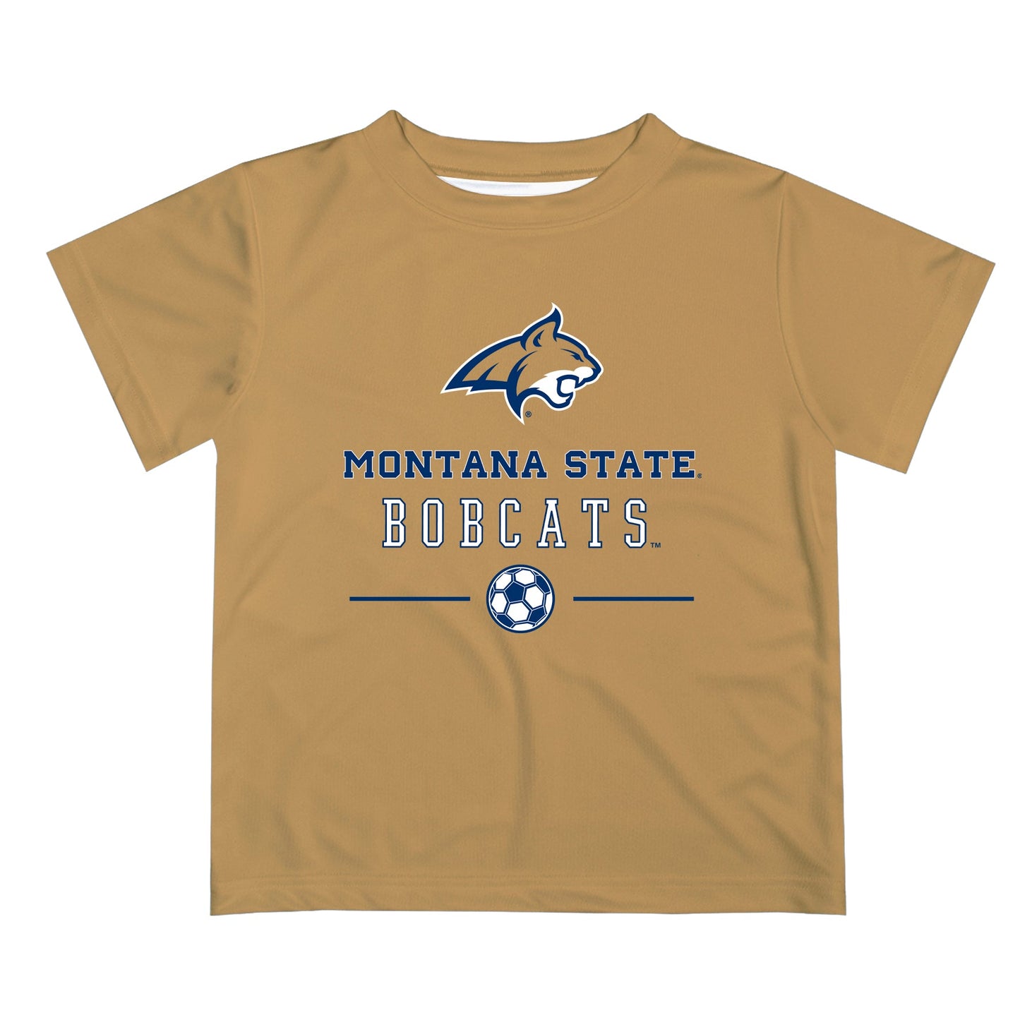 Montana State Bobcats Vive La Fete Soccer V1 Gold Short Sleeve Tee Shirt