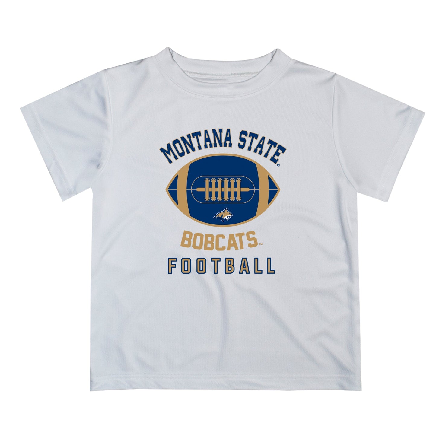 Montana State Bobcats Vive La Fete Football V2 White Short Sleeve Tee Shirt