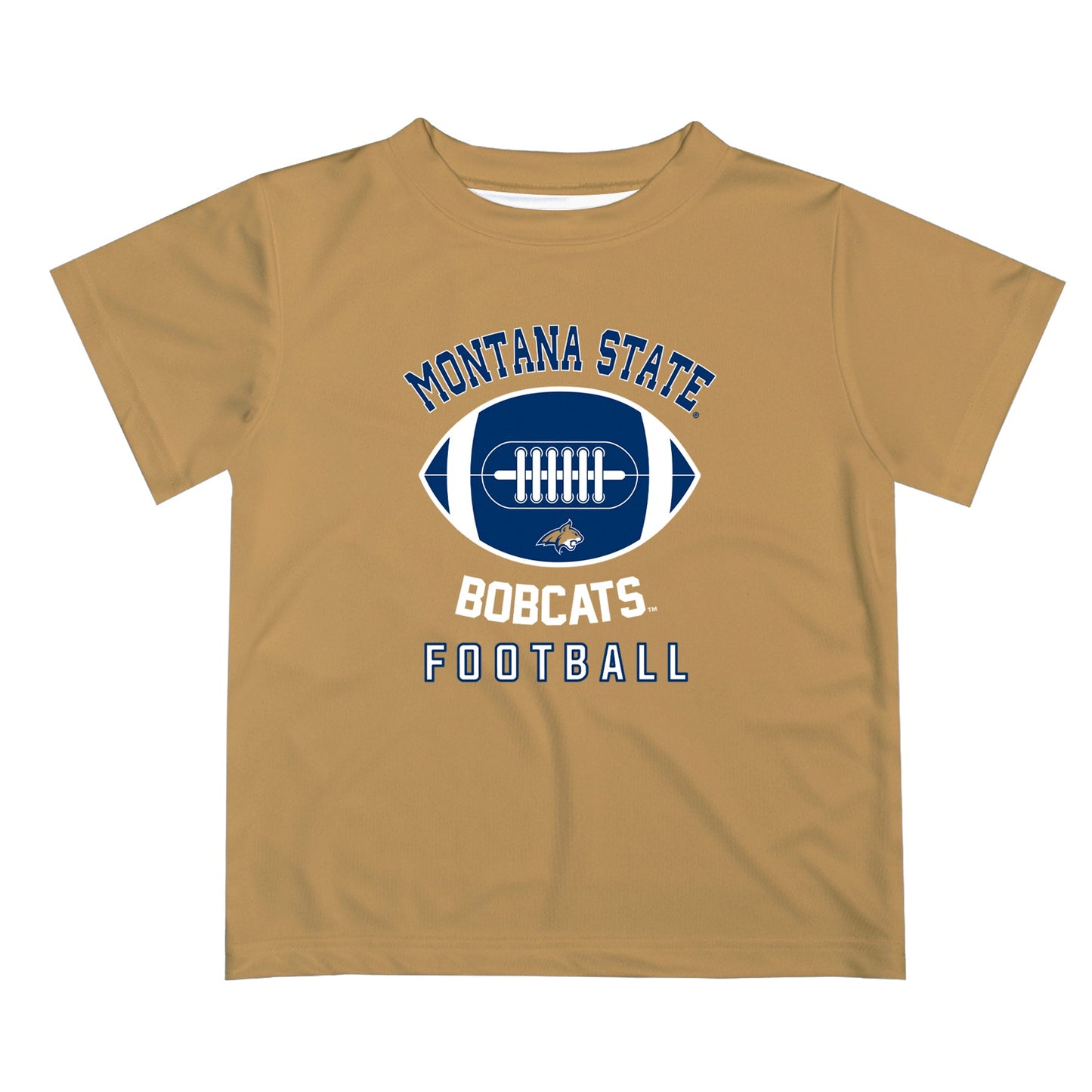 Montana State Bobcats Vive La Fete Football V2 Gold Short Sleeve Tee Shirt