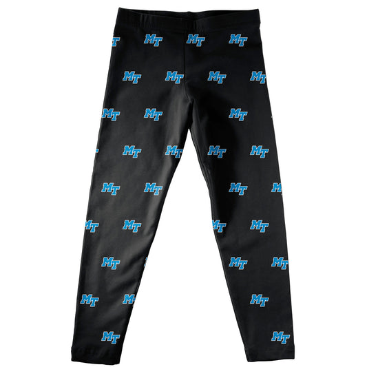 Middle Tennessee Repeat Logo Black Leggings