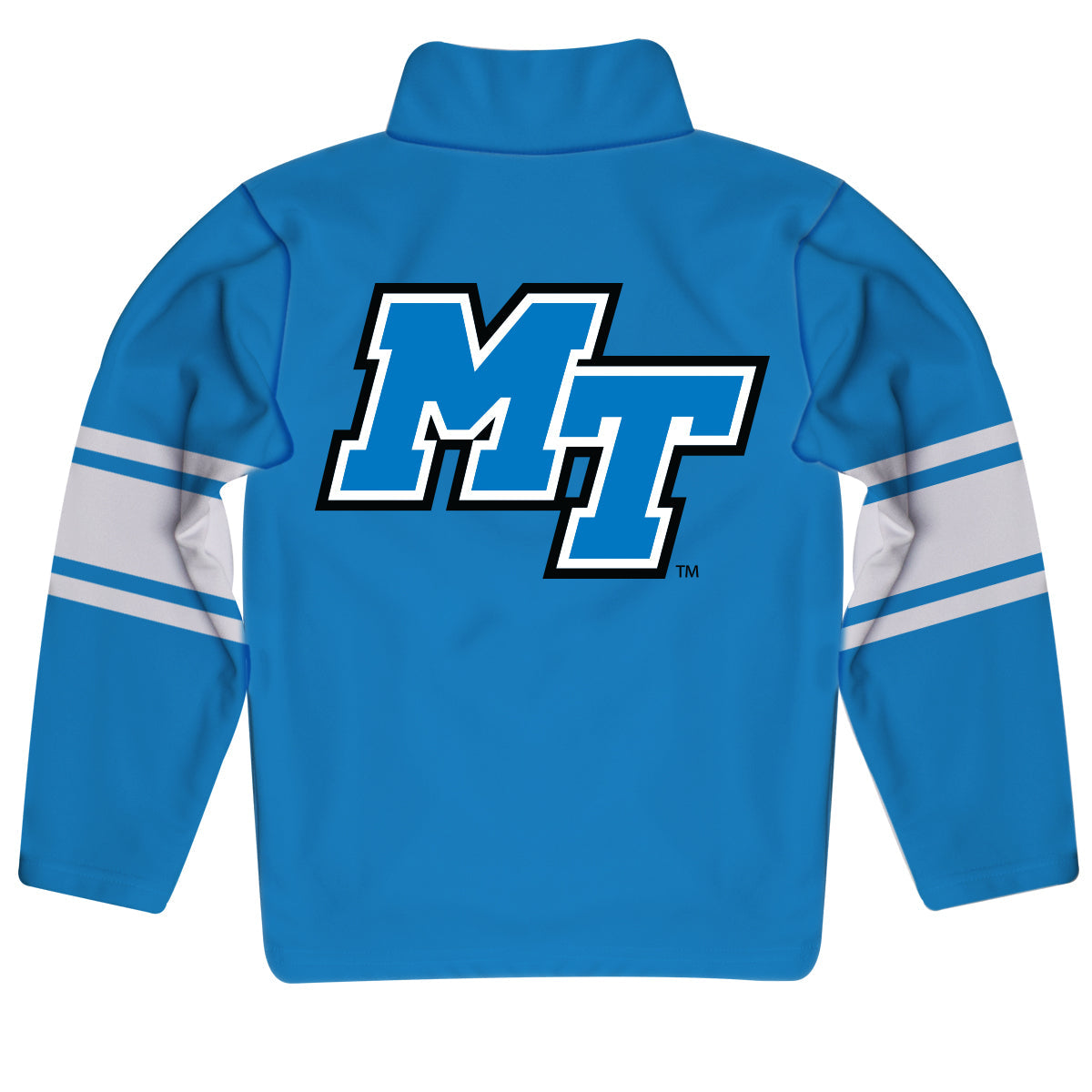 Middle Tennessee Stripes Blue Long Sleeve Quarter Zip Sweatshirt by Vive La Fete