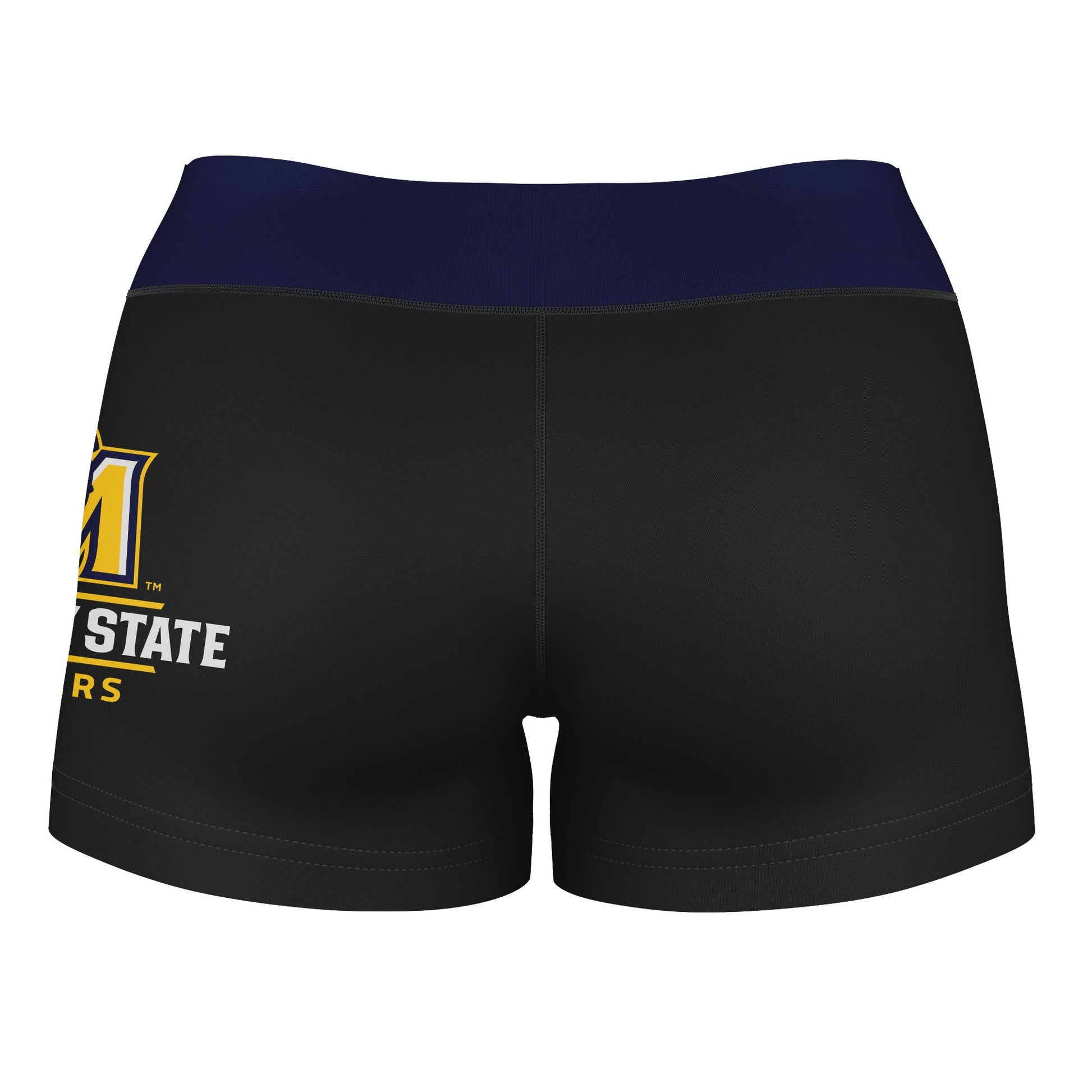 Murray State Racers Vive La Fete Logo on Thigh and Waistband Black & Navy Women Yoga Booty Workout Shorts 3.75 Inseam" - Vive La F̻te - Online Apparel Store