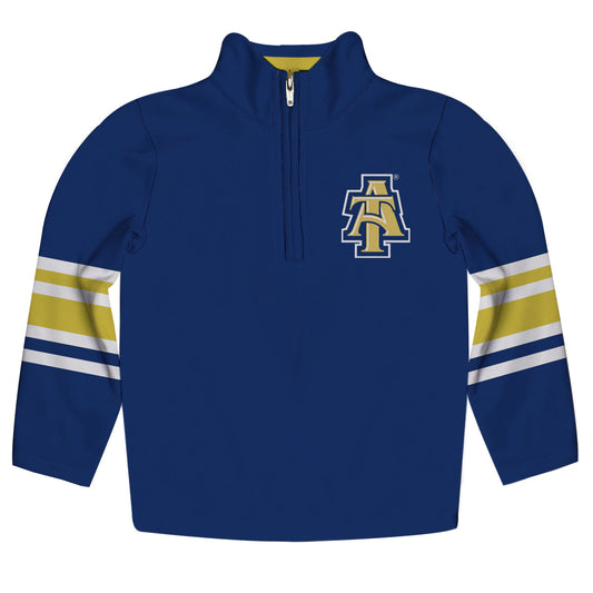 North Carolina A&T Aggies Game Day Blue Quarter Zip Pullover for Infants Toddlers by Vive La Fete