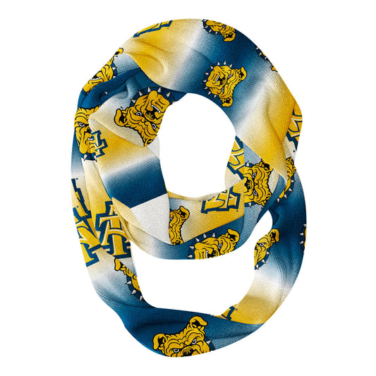 North Carolina A&T Aggies Vive La Fete All Over Logo Game Day Collegiate Women Ultra Soft Knit Infinity Scarf