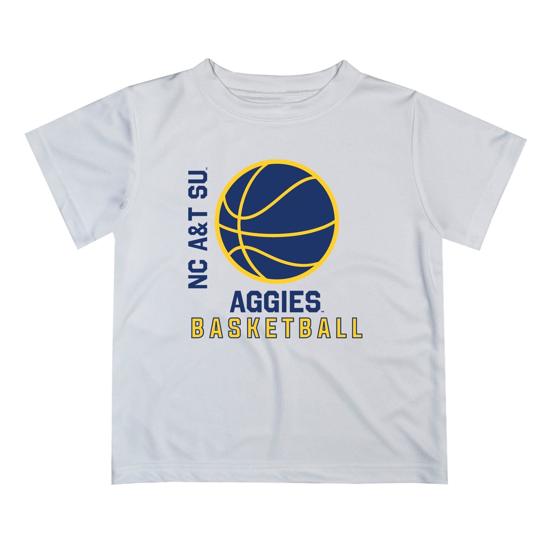North Carolina A&T Aggies Vive La Fete Basketball V1 White Short Sleeve Tee Shirt