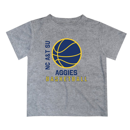 North Carolina A&T Aggies Vive La Fete Basketball V1 Gray Short Sleeve Tee Shirt