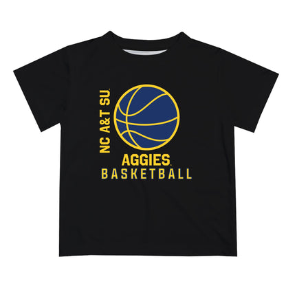 North Carolina A&T Aggies Vive La Fete Basketball V1 Black Short Sleeve Tee Shirt