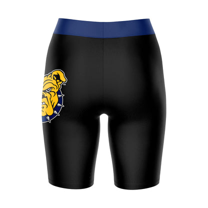 North Carolina A&T Aggies Vive La Fete Game Day Logo on Thigh and Waistband Black and Blue Women Bike Short 9 Inseam