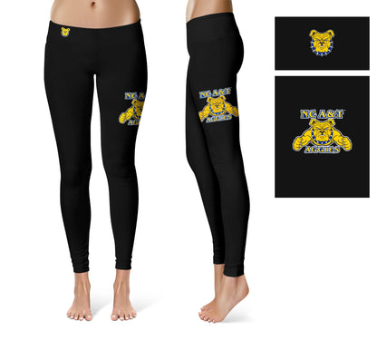 North Carolina A&T Aggies Vive La Fete Collegiate Large Logo on Thigh Women Black Yoga Leggings 2.5 Waist Tights