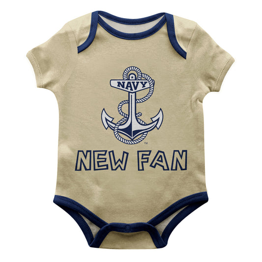 US Naval Academy Midshipmen Infant Game Day Gold Short Sleeve One Piece Jumpsuit by Vive La Fete