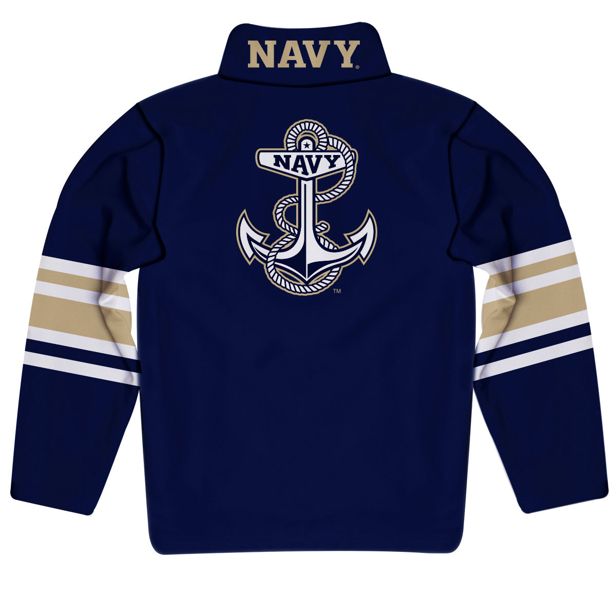 US Naval Academy Midshipmen Game Day Gold Quarter Zip Pullover for Infants Toddlers by Vive La Fete