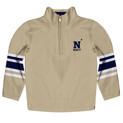 US Naval Academy Midshipmen Game Day Gold Quarter Zip Pullover for Infants Toddlers by Vive La Fete