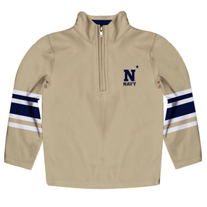 US Naval Academy Midshipmen Game Day Gold Quarter Zip Pullover Sweatsh