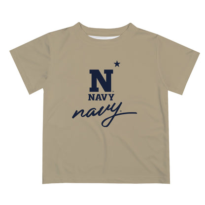 US Naval Academy Midshipmen Vive La Fete Script V1 Gold Short Sleeve Tee Shirt