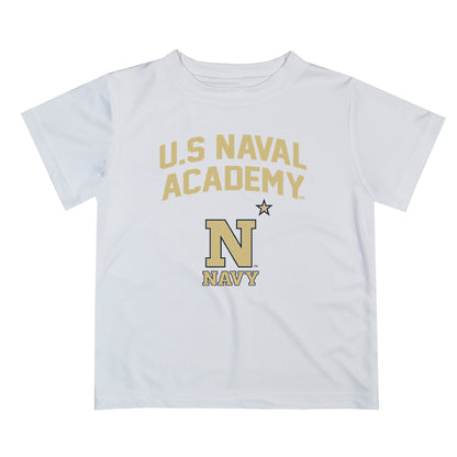 US Naval Academy Midshipmen Vive La Fete Boys Game Day V2 White Short Sleeve Tee Shirt